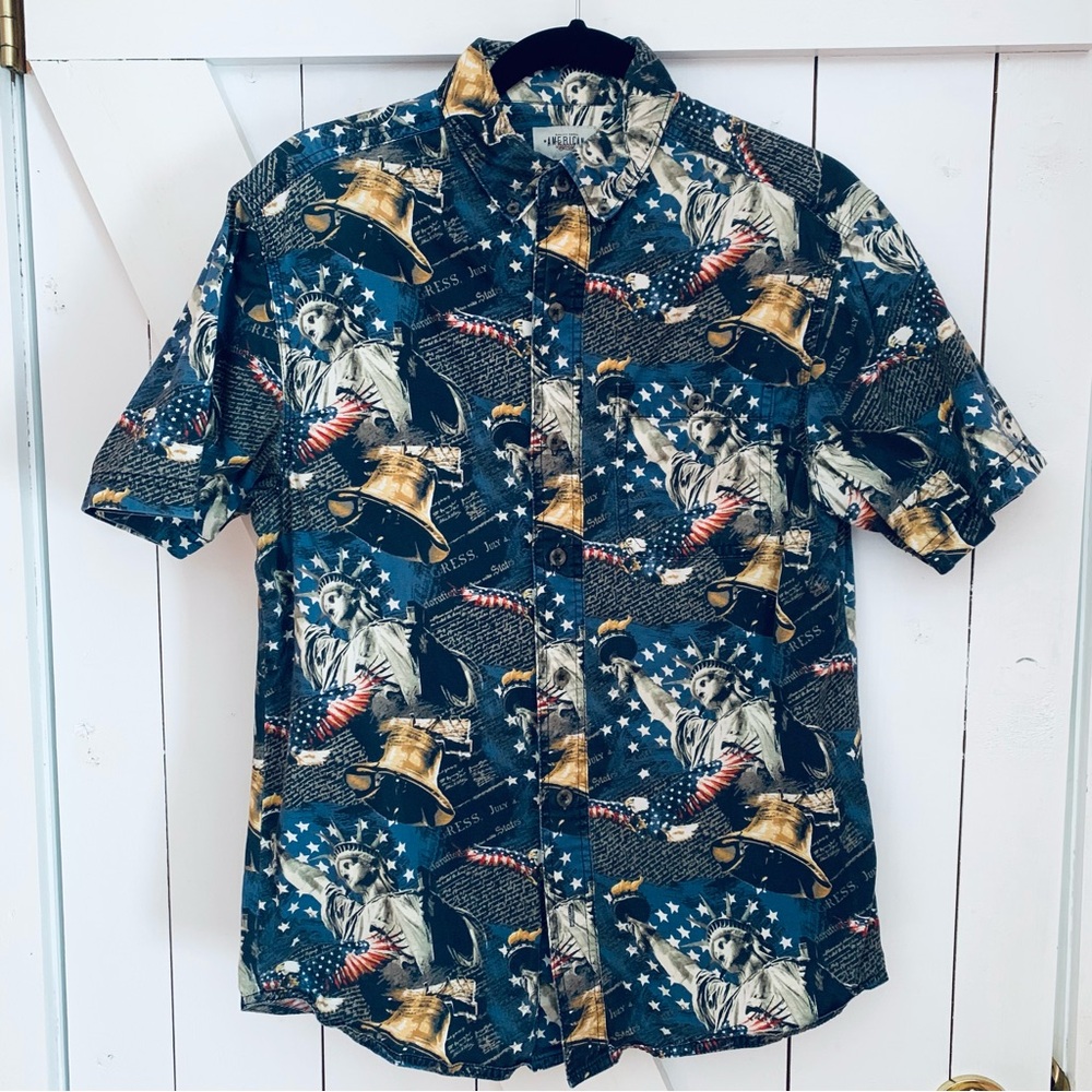 Button Down Shirt Collared Shirt Short Sleeve Shirt Men's Small 100% Cotton